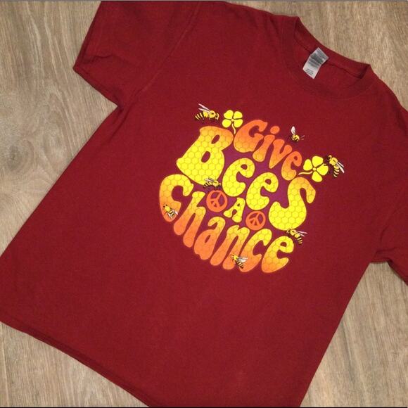 Give Bees a Chance fun T-shirt adult L - Picture 1 of 4